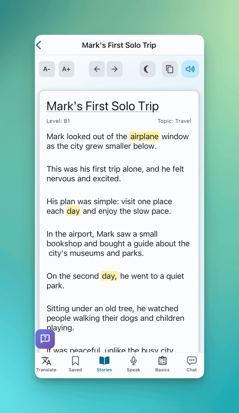 Read stories tailored to your level